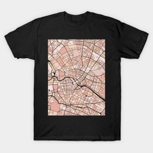 Berlin Map Pattern in Soft Pink Pastels T-Shirt